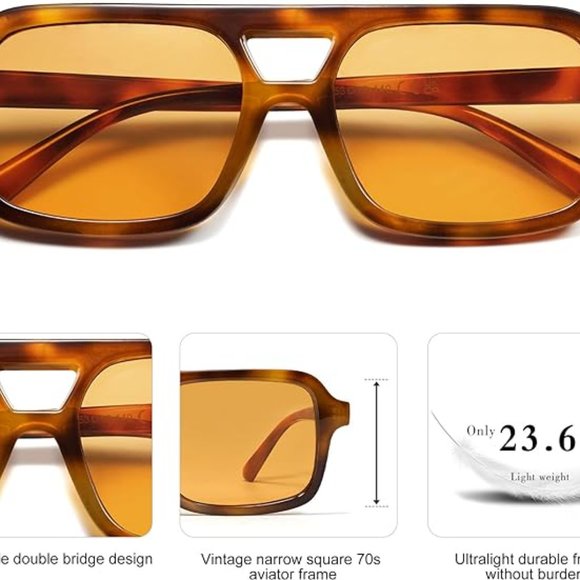 Square aviator sunglasses - Picture 7 of 8